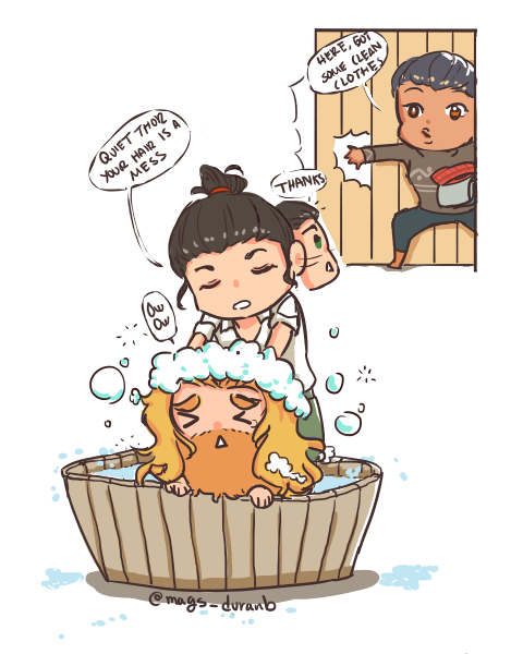 mags_duranb's tweet photo. The Good Timeline: Extras
This hair is a mess and Loki is tempted to use his knives.
#thor #MCU #loki #Valkyrie #thegoodtimeline
+
cc @Quokaq since you liked Thor in the bathtub <3 https://t.co/edtUGoE5Iv