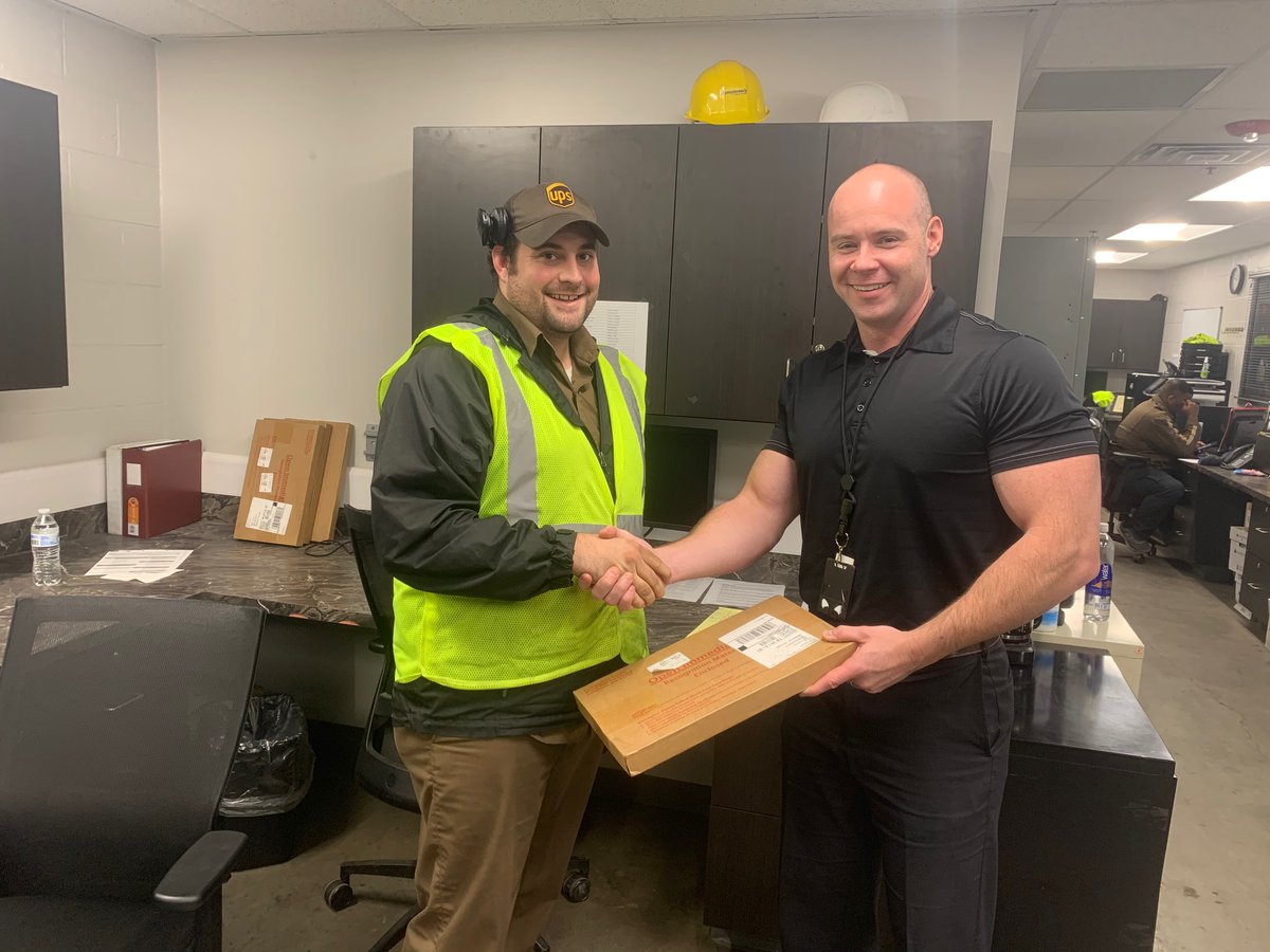 Andrew Oakley celebrating 3 years of Safe Driving with  On-Road Supervisor James Darby.  #WHITESCREEK #THINKSAFE #BeSafe