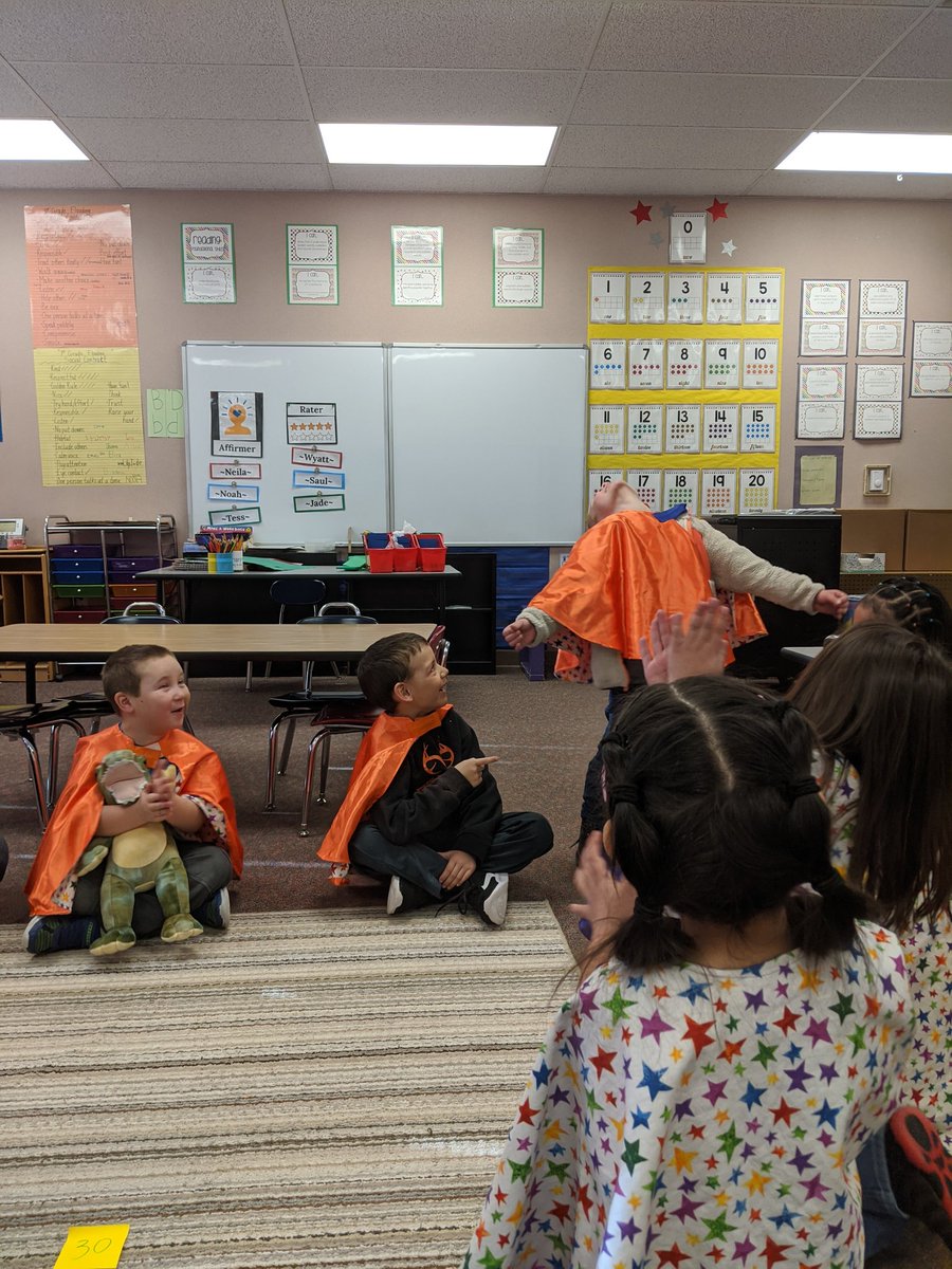 MathEberly's tweet image. Last person standing is always popular amongst any age! Counting by 1s over the tough decade numbers for grade 1, counting by quarters, counting by fractional amounts ... These are pics from grade 1 group of our past 2 week winners! Sooo exciting! #numbersenseroutines #shumway