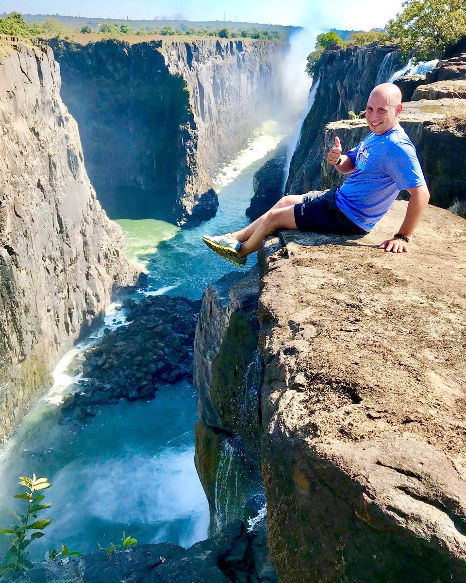 twosixpointtwo's tweet photo. @petebriscoe I scooted inch by inch on my butt to the edge of Victoria Falls for this photo. Libby definitely looks more confident than me! 😆 https://t.co/TSwj2VBLjZ