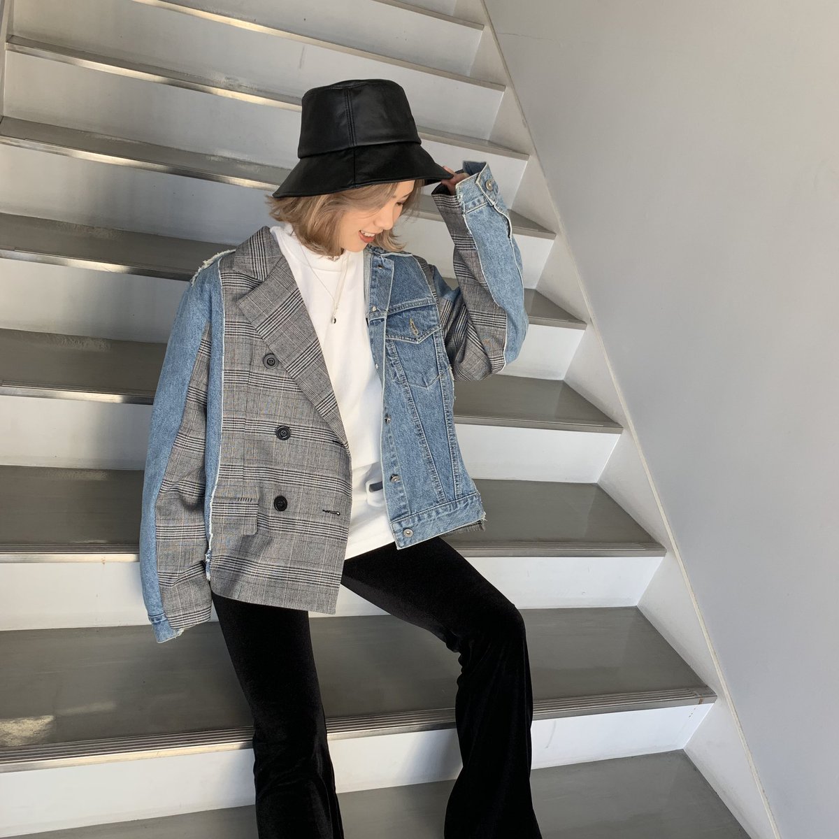 Onewill Pa Twitter アシンメトリーデニムmixジャケット yen Tax Fashion 韓国ファッション セレクトショップ 通販 韓国セレクトショップ 韓国仕入れ 韓国コーデ プチプラ 今日のコーデ 韓国服 Korea オシャレ オルチャン 大須 Onewill Kpop