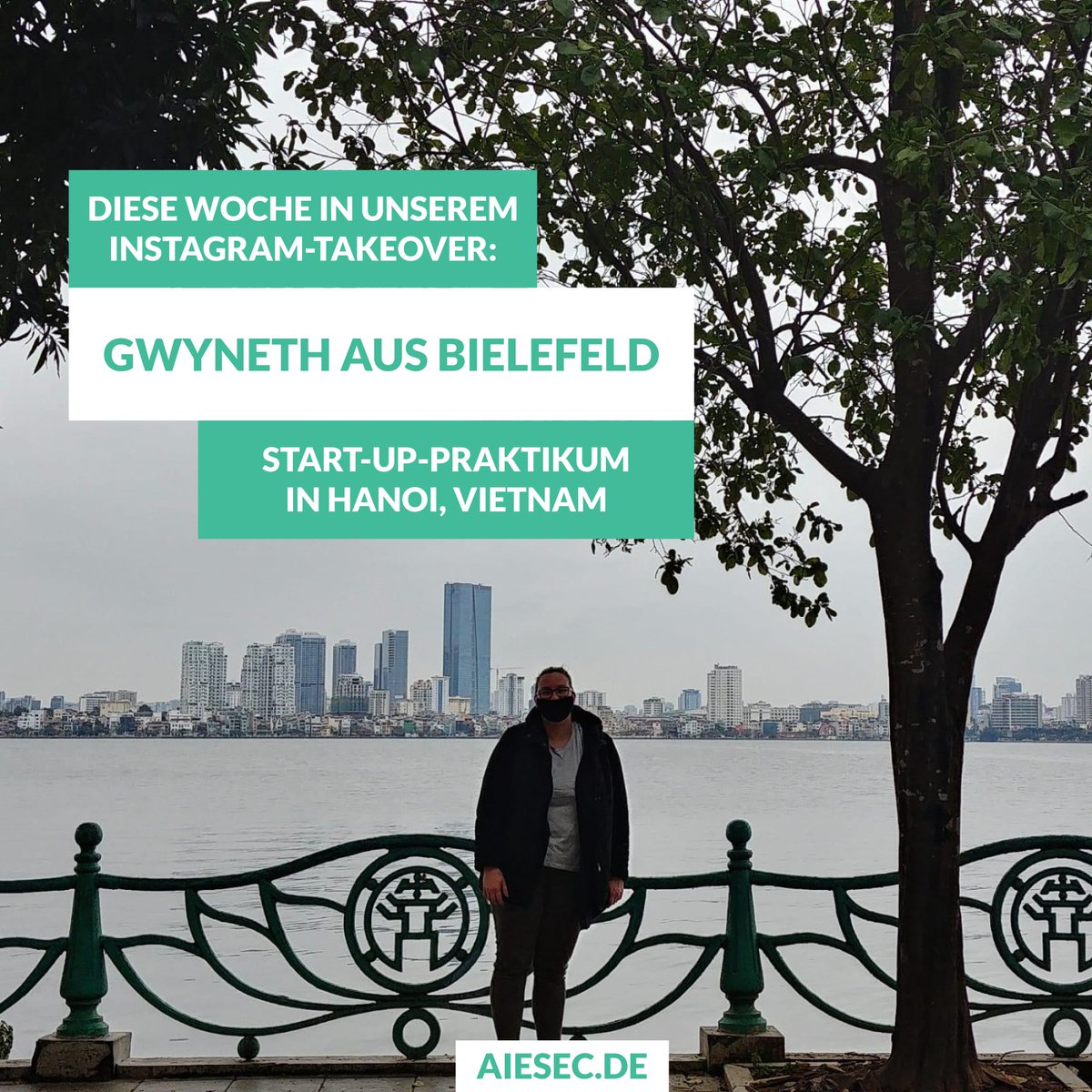 Diese Woche ist Gwyneth aus Bielefeld dran! 😍
Sie macht ein Start-Up-Praktikum für mehrere Wochen in Vietnam! 🌏

Hast du auch Lust mehr über ihre Story zu erfahren? Dann schau bei unser IG-Profil 👉🏼aiesecde diese Woche rein!