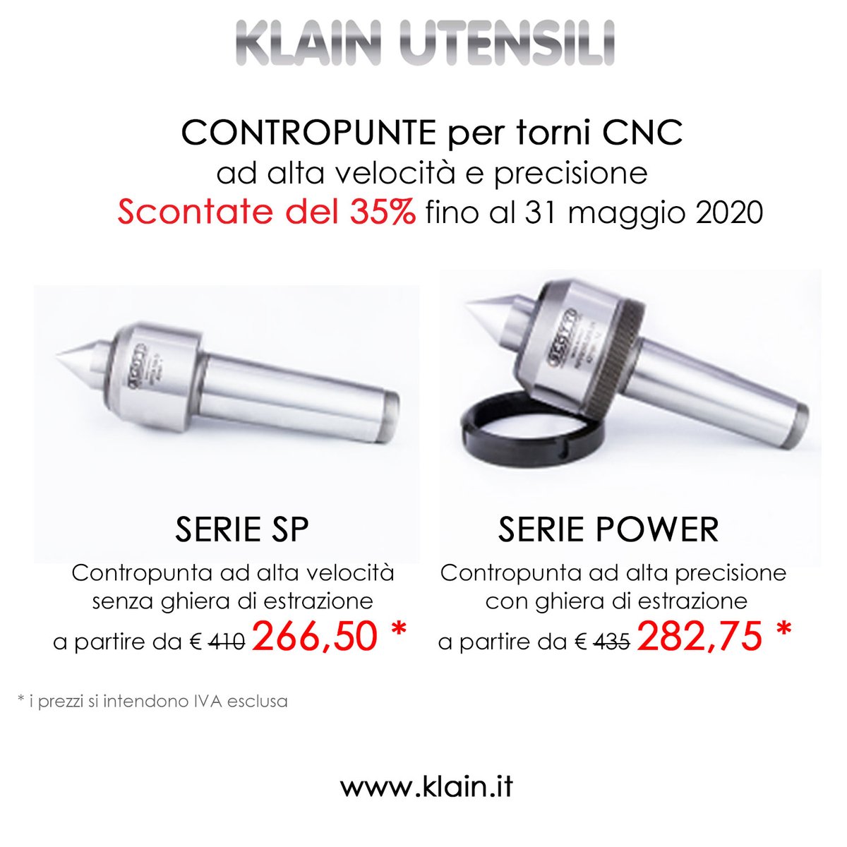 KlainSrl's tweet photo. Sconto 355 su contropunte per torni CNC fino a maggio 2020! https://t.co/Au6ewnrsoo 
#contropunta #tornitura #cnc #tools #utensili #metalloduro #carbide #cncporn #lavorazioniindustriali #lavorazionimeccaniche #meccanicadiprecisione https://t.co/IqYWn2LBhB