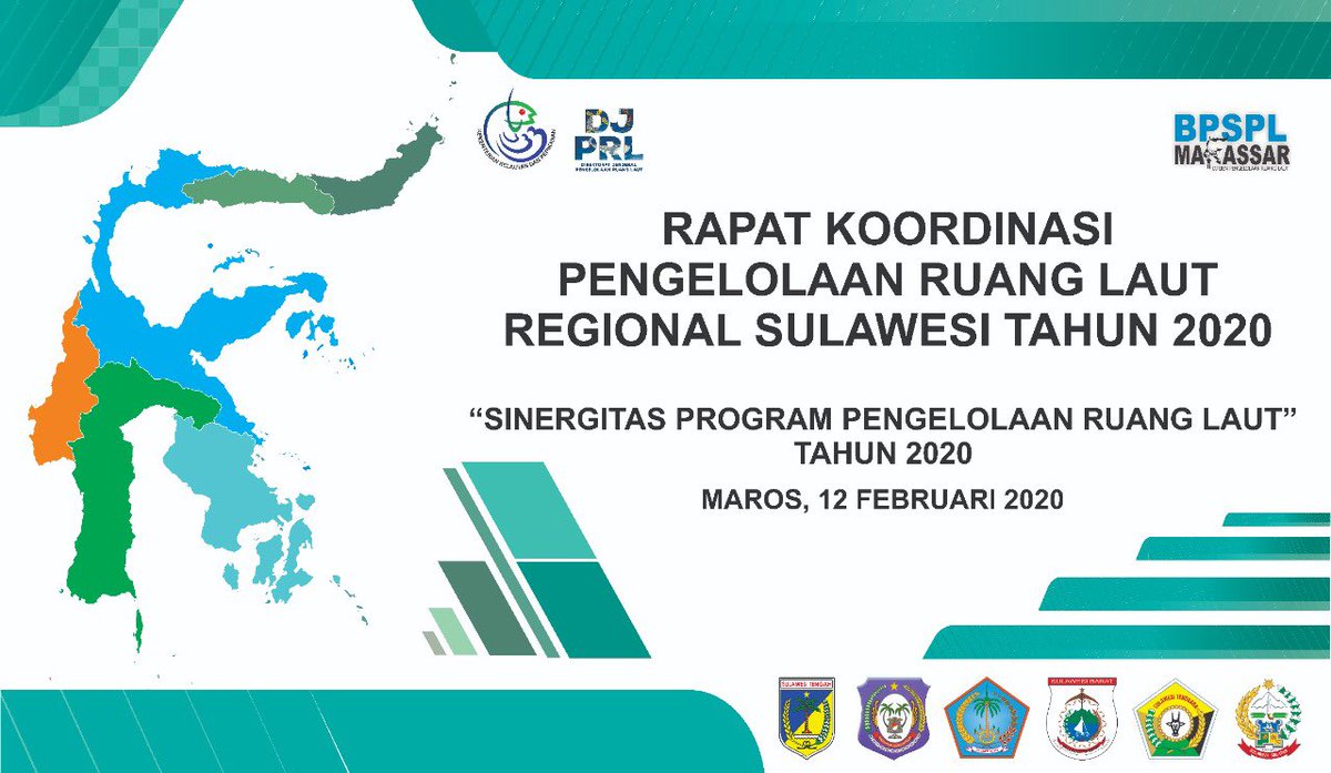 #SahabatBahari mark your calender, besok, Rabu (12/02) akan dilaksanakan Rapat Koordinasi Pengelolaan Ruang Laut (PRL) Regional Sulawesi Thn 2020, kegiatan ini bertujuan u/ Mensinergikan &amp; Mengakselarasi program PRL di Regional Sulawesi yg menjadi wilayah kerja #BPSPLmakassar