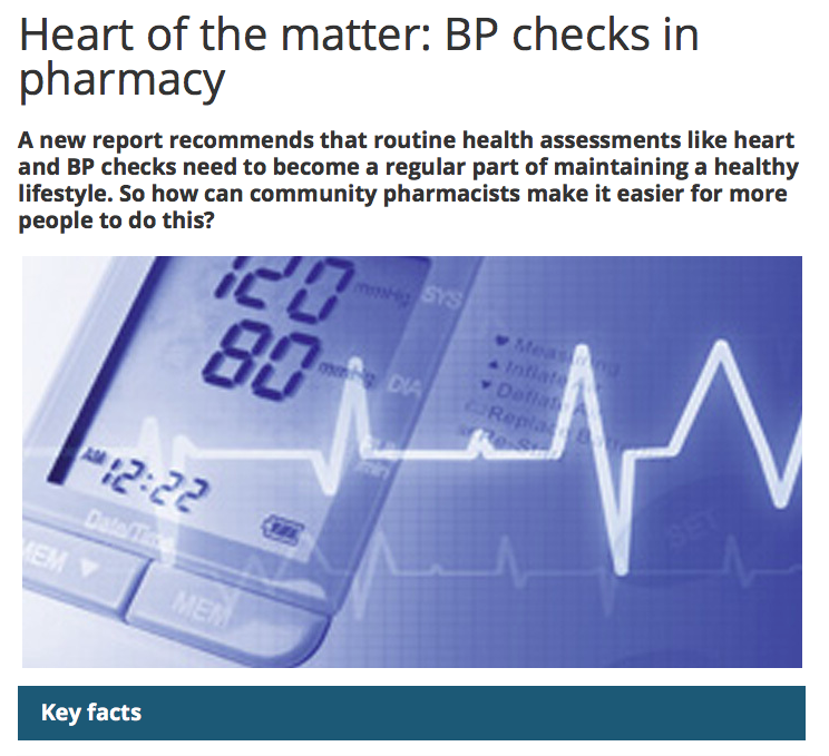 Interesting article from <a href="/PharmacyMagUK/">Pharmacy Magazine</a> on heart and BP checks taking place in community pharmacists. 

Read it here: ow.ly/TVQw50yc6Ro #Pharmacy #PharmacyChat #CommunityPharmacists