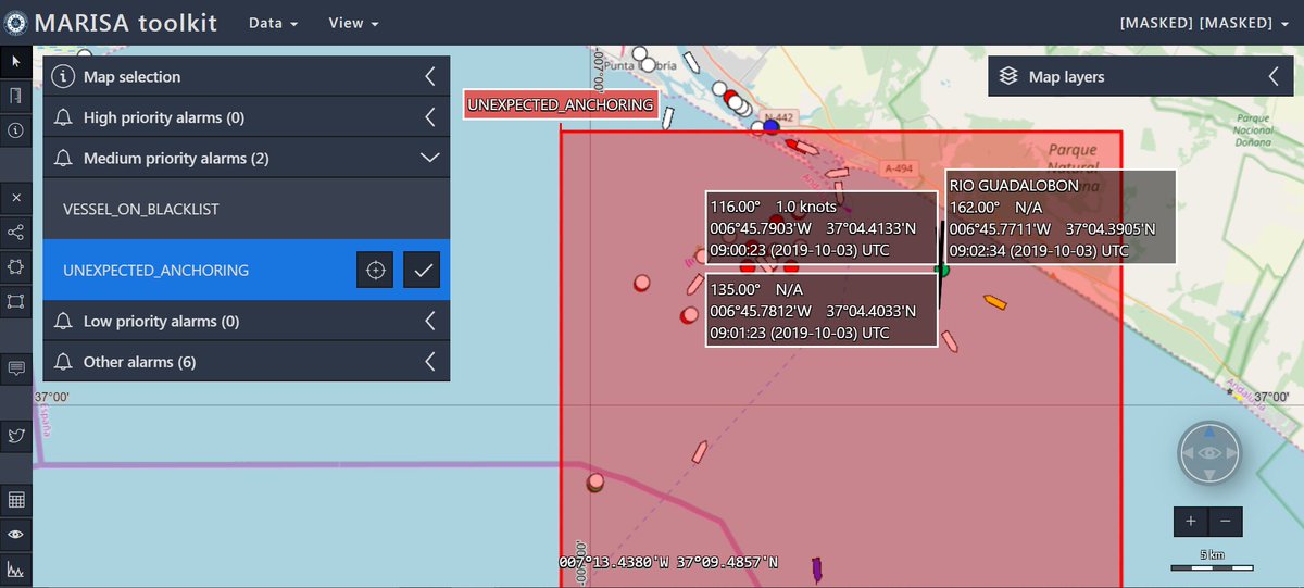The MARISA Behaviour Analysis service, developed by <a href="/infoGMV/">GMV</a>, analyses in real time the fused data in order to detect any vessel suspicious behaviour. This service is based on rules customized by the operators. #MARISAH2020 #Maritime #Security #Surveillance #BehavioralAnalysis