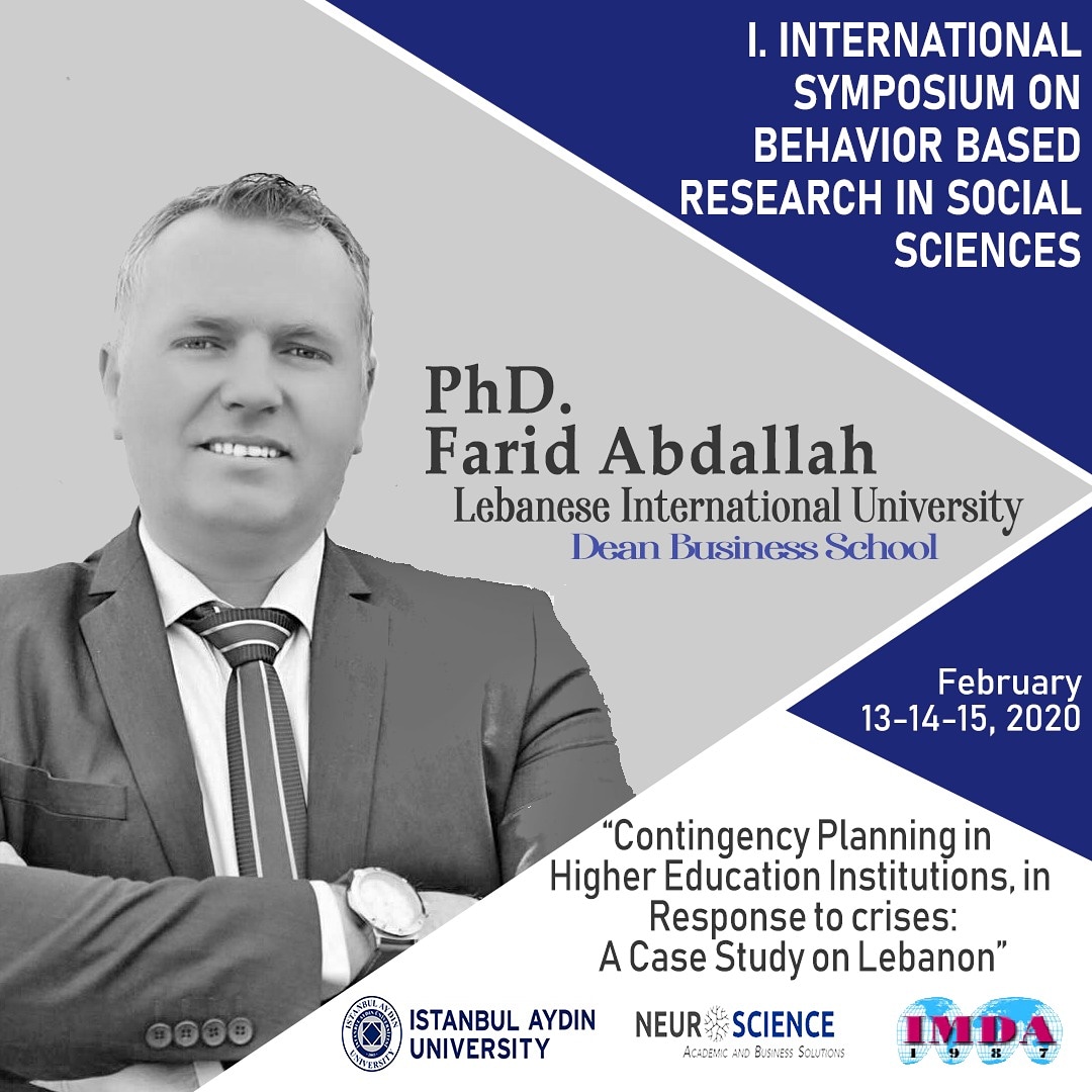 NeuroscienceOr's tweet photo. International Symposium on Behavioural Research in Social Sciences, will be held on 13-14-15 February 2020 in partnership with Istanbul Aydın University, Neuroscience Limited and IMDA. Symposium  will feature speeches by prominent names in their respective fields. https://t.co/b6Zj414Xxg