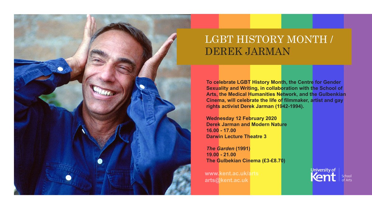 Tomorrow, celebrate LGBT History Month and the life and work of Derek Jarman by joining us at a talk bout Jarman’s memoirs and activism, and a screening of 'The Garden' (1990), preceded by a Film talk by Dr Lavinia Brydon.

More here:  ow.ly/eK9W50ygrYi