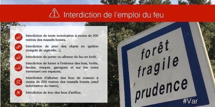 #SachezLe 📛 L'emploi du feu est strictement interdit dans le #Var par #vent violent. Réglementation disponible sur var.gouv.fr/reglementation… #METEO83