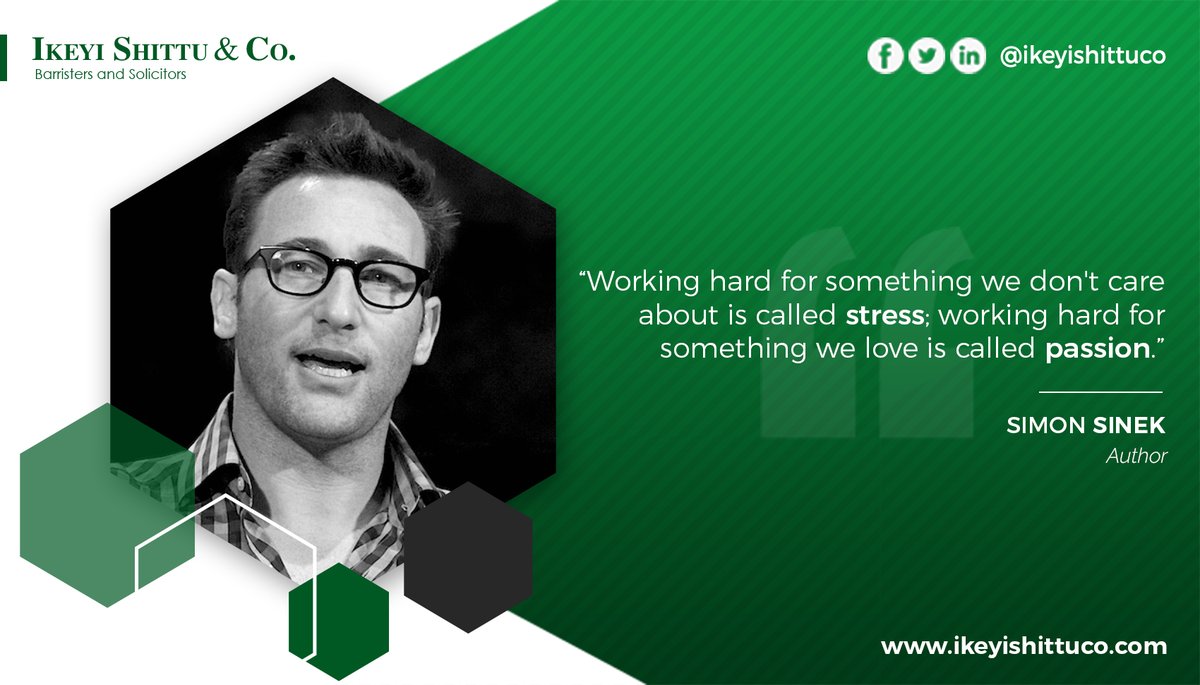 ikeyiShittuco's tweet photo. "Working hard for something we don't care about is called stress; working hard for something we love is called passion."

- Simon Sinek

#ikeyishittuco #tuesdayMotivation   #TuesdayThoughts https://t.co/F7FMsiuGcH