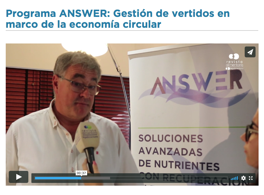 El pasado noviembre celebramos el evento de clausura del proyecto LifeANSWER que tuvo su comienzo hace 3 años. Visita el vídeo que se grabó de este Infoday, en la sede de Mahou San Miguel en Madrid y conoce más acerca del evento 👉vimeo.com/372629066