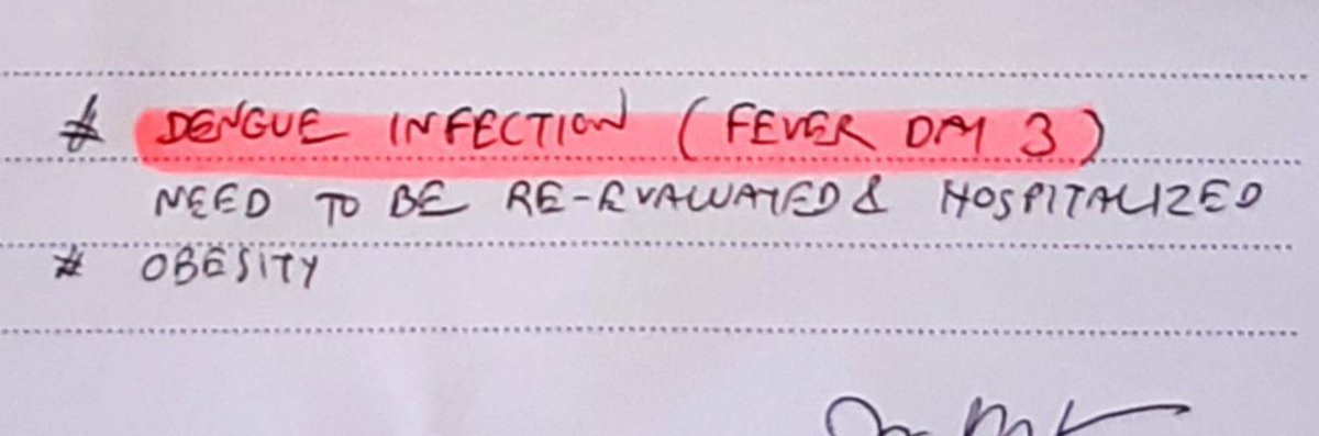 When you're coming to terms with Dengue and going to hospital only for the Doctor's report to put the boot in with #obesity 😂