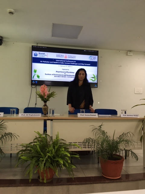 Some of our Brunel colleagues including Prof Christina Victor and Prof Veena Kumari (pictured) from @BrunelPsy are in in India at a conference on Air Pollution and Health in India, discussing the current challenges and way forward