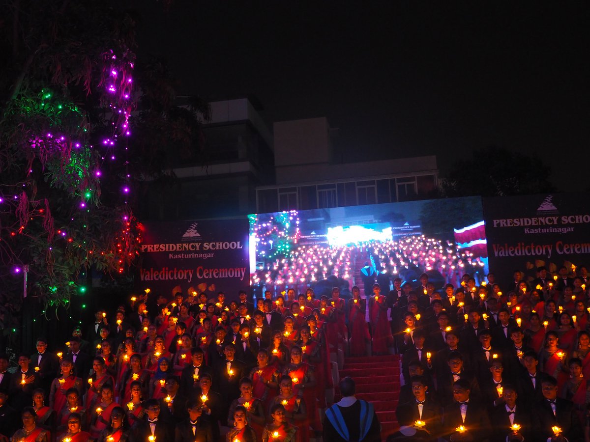 PresidencyGroup's tweet image. The eve of 8th February 20, witnessed PSBE ‘s yet another most awaited occasion, the 10th Valedictory Ceremony. To accommodate a robust strength of 163 valedictorians, the School hosted the event in the adjacent grounds , behind its campus.
#valedictory #graduationday #PSBE