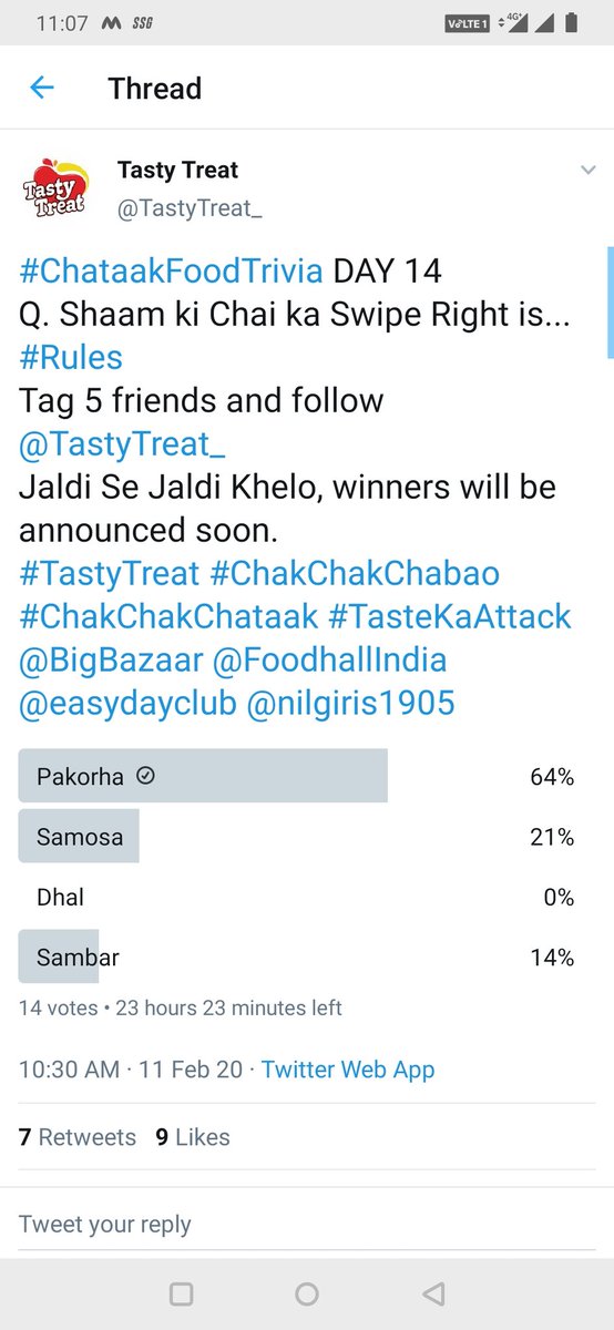 Iranchikuldeep's tweet photo. @TastyTreat_ @BigBazaar @FoodhallIndia @easydayclub @nilgiris1905 Pakorha
#ChataakFoodTrivia #Rules
#TastyTreat #ChakChakChabao #TasteKaAttack #ChakChakChataak
Join
@avii4ever
@itsme_rooh
@Pareek197
@Aaravsingh28
@NishantJain_88
@Sandeeppalo_13
@snow_man_14
@karan875
@Param_Sidhu77
@wasimkh00
@Aka5hKr
@rahulrahs
@Atomsnoop
@Racer_Veb https://t.co/ueBnV52DuD