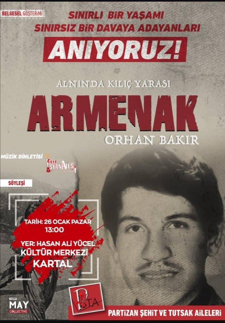 'Alnında Kılıç Yarası: Armenak' belgeselinin İstanbul ve Ankara gösterimlerinin yasaklanması üzerine Change.org’da kampanya başlatıldı. Belgeselde Armenak Bakırcıyan’ın hayat hikâyesi anlatılıyor: bit.ly/37hMHlh