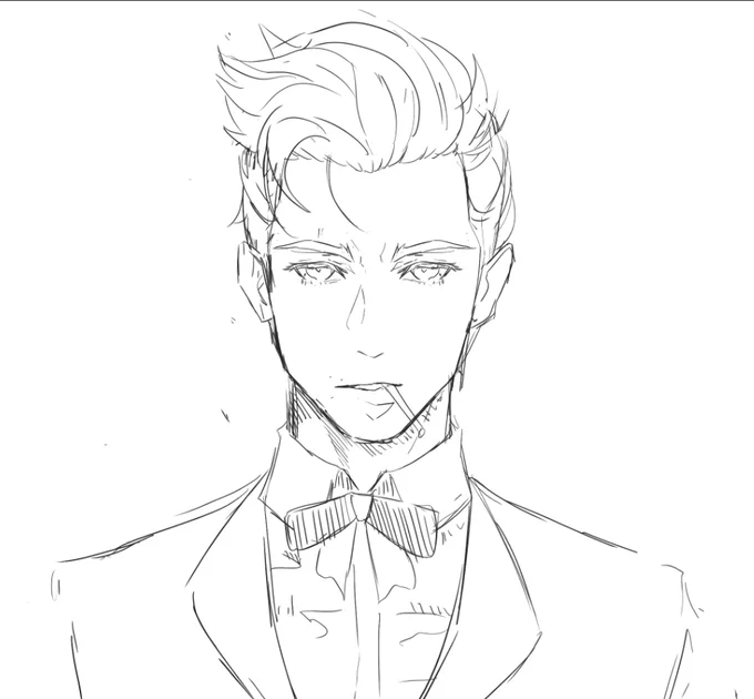 W I P 
its been while since i draw male character ! Hopefully i still got it 