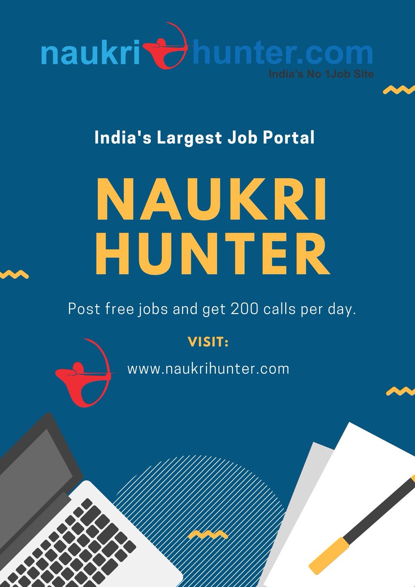 Naukri Hunter

Post free jobs and get min 200 calls per day.

Visit: naukrihunter.com
For any query contact us:- 8188998899.

#Jobs #JobsinLucknow #JobPortal #Indialargestjobportal #jobsinUP #bestjobportal #Jobsforfresher #ApplyJobs #PostJobs #Fastjobposting #findjobs