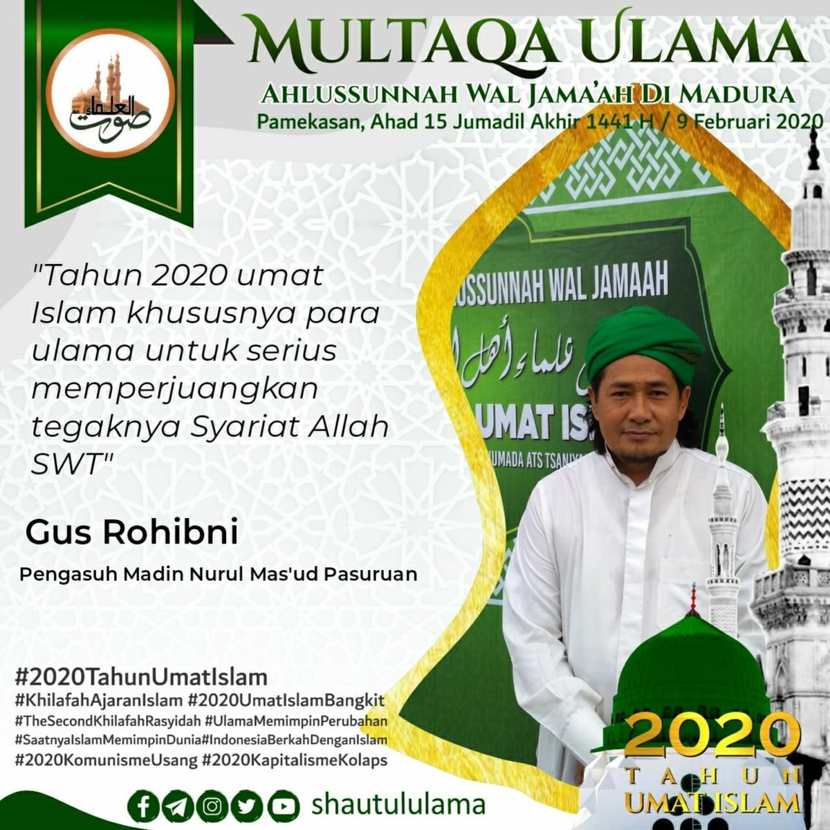 ab_nadziroh's tweet photo. Umat bersatu dan berjuang di bawah komando ulama
 >> #2020TahunUmatIslam <<
 #JayaDenganSyariahKaffah . #IndonesiaBerkahDenganIslam
#BSCB

@TarjoSawud_Jady https://t.co/n2ovsDysJC