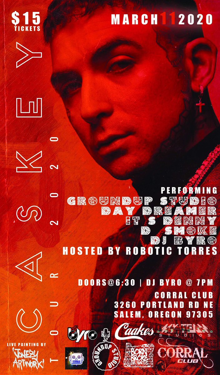 bbdfevents's tweet photo. 🎟️DM for tickets or Order Online 🎟️
@Caskey407 March 11th in Salem, OR. 
All Ages. #ClockworkTour2020

https://t.co/7cQmqM9dLv https://t.co/U6tnSCkQay