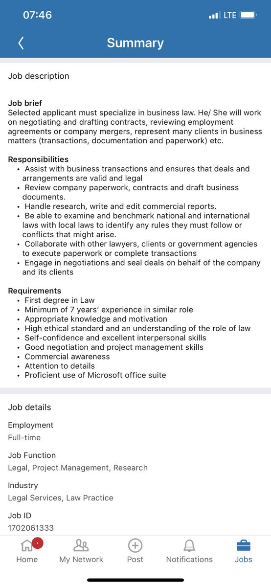 NEW VACANCY for Commercial LawyerApply via LinkedIn