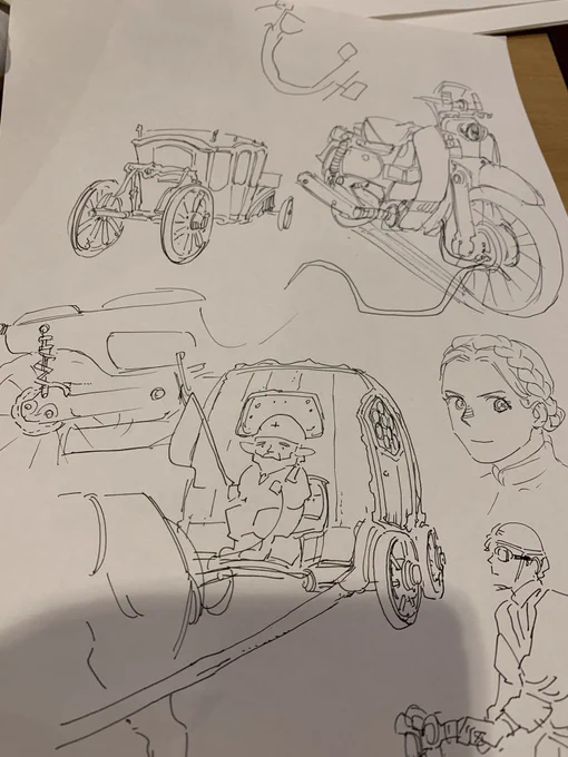馬車とバイク 
