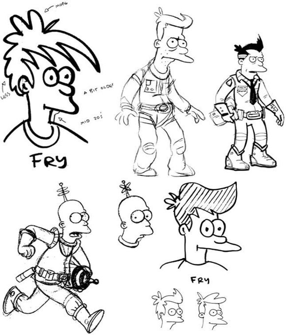 Character designs for FUTURAMA. 
