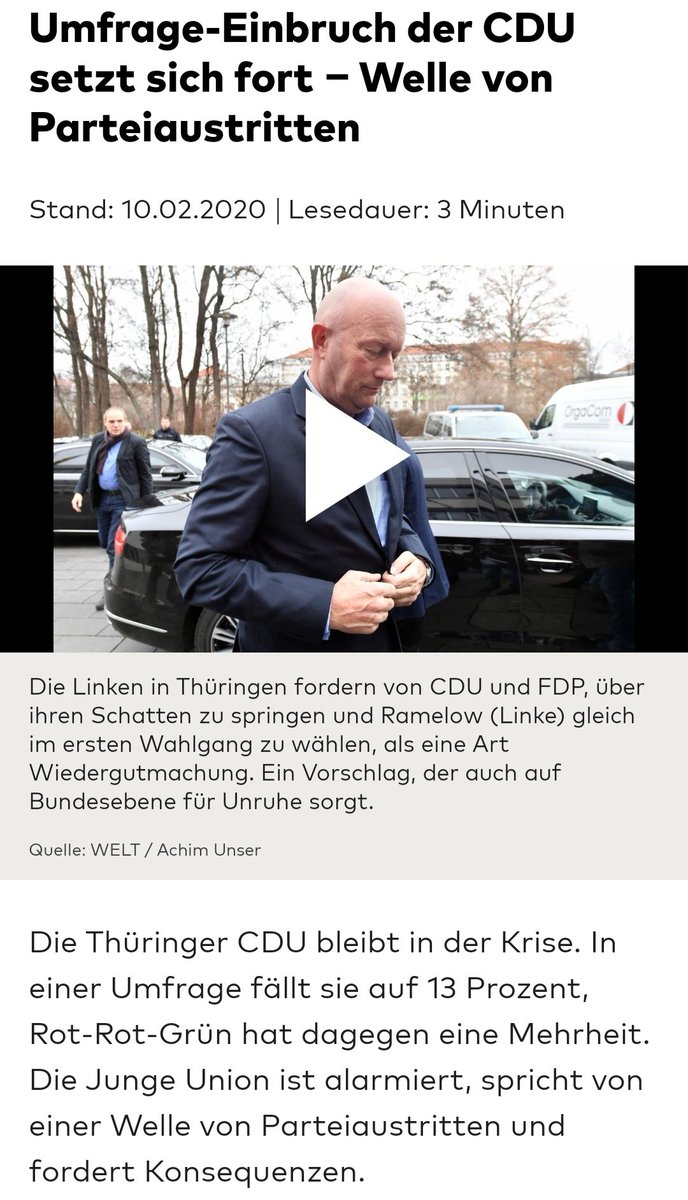 _nasir_ahmad_'s tweet photo. Nach aktuellen Umfragewerten steigt die #LINKE in Thüringen auf Rekordhoch:
🚀 39%
CDU erlebt heftige #Parteiaustritte und fällt auf Rekordtief:
⏬ 13%
Tja. Wer mit Nazis zusammenarbeitet, verliert IMMER. https://t.co/npXyHL0p2a