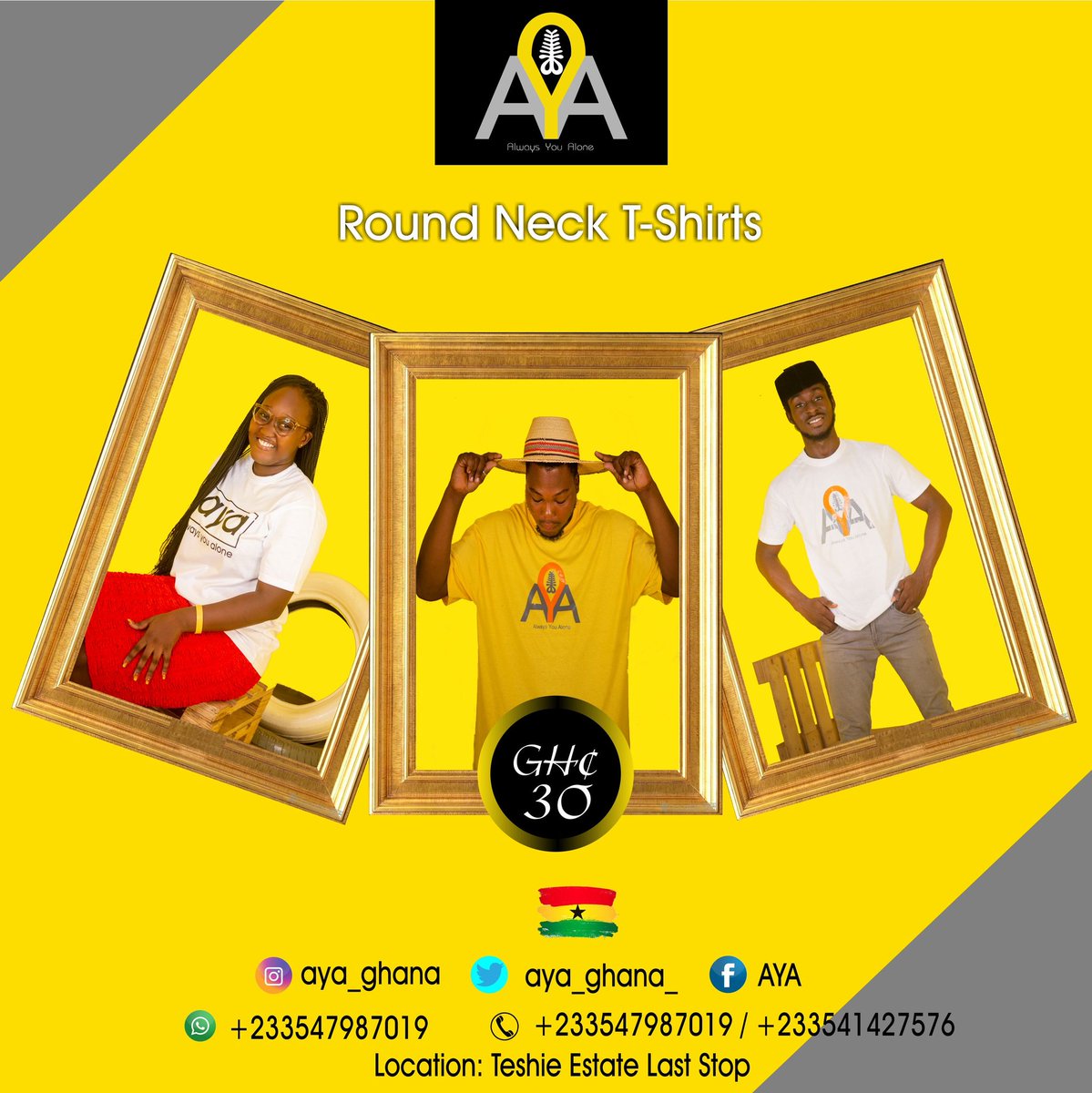 visionary_cosby's tweet photo. *AYA_Always You Alone*
First batch of merchandise have arrived.
Order for yours now!!!
@aya_ghana_
*IN STOCK*
_T-Shirts
_Oversized T-Shirt Dress(Unisex)
_Sweater
Contact: +233547987019
+233541427576
#AYA
#SuccessYear2020
#TeamCosbyMultimedia
#ToTheWorld๐ฌ๐ญ๐๐ซ๐ฅ https://t.co/jY22g2OoeO