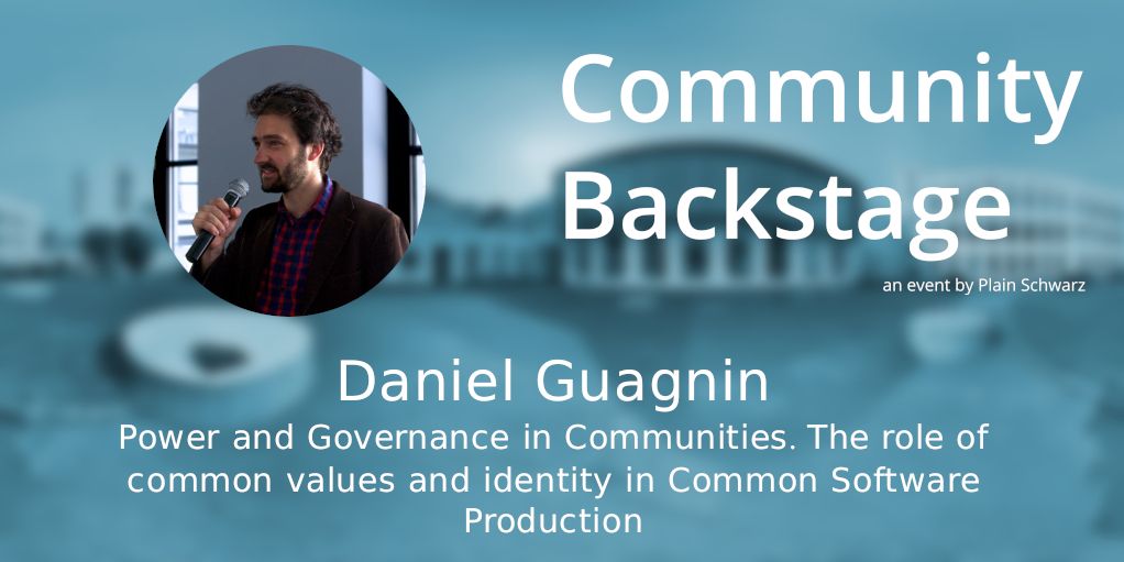 "For a constructive and reflexive common peer production, it is key to keep in mind the social implications software has for users, organisations and society" Hear more from <a href="/selbstreferent/">Daniel Guagnin</a> at Community Backstage. Get your ticket and find more info here community-backstage.de