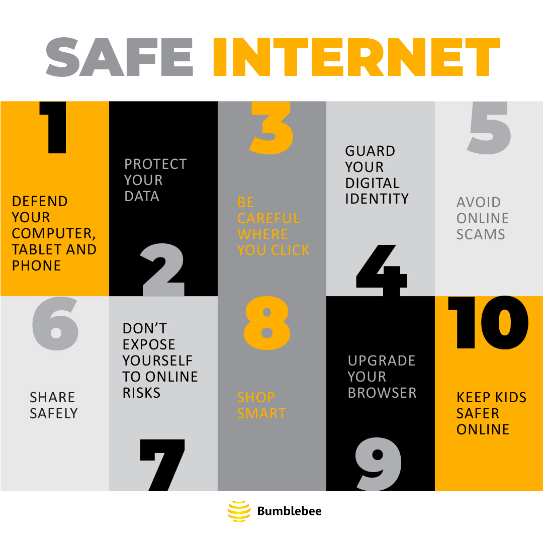 Bumblebee_SA's tweet photo. Here is some simple ways you can help make the internet a safer place.  #SaferInternetDay https://t.co/OxWLe935vb