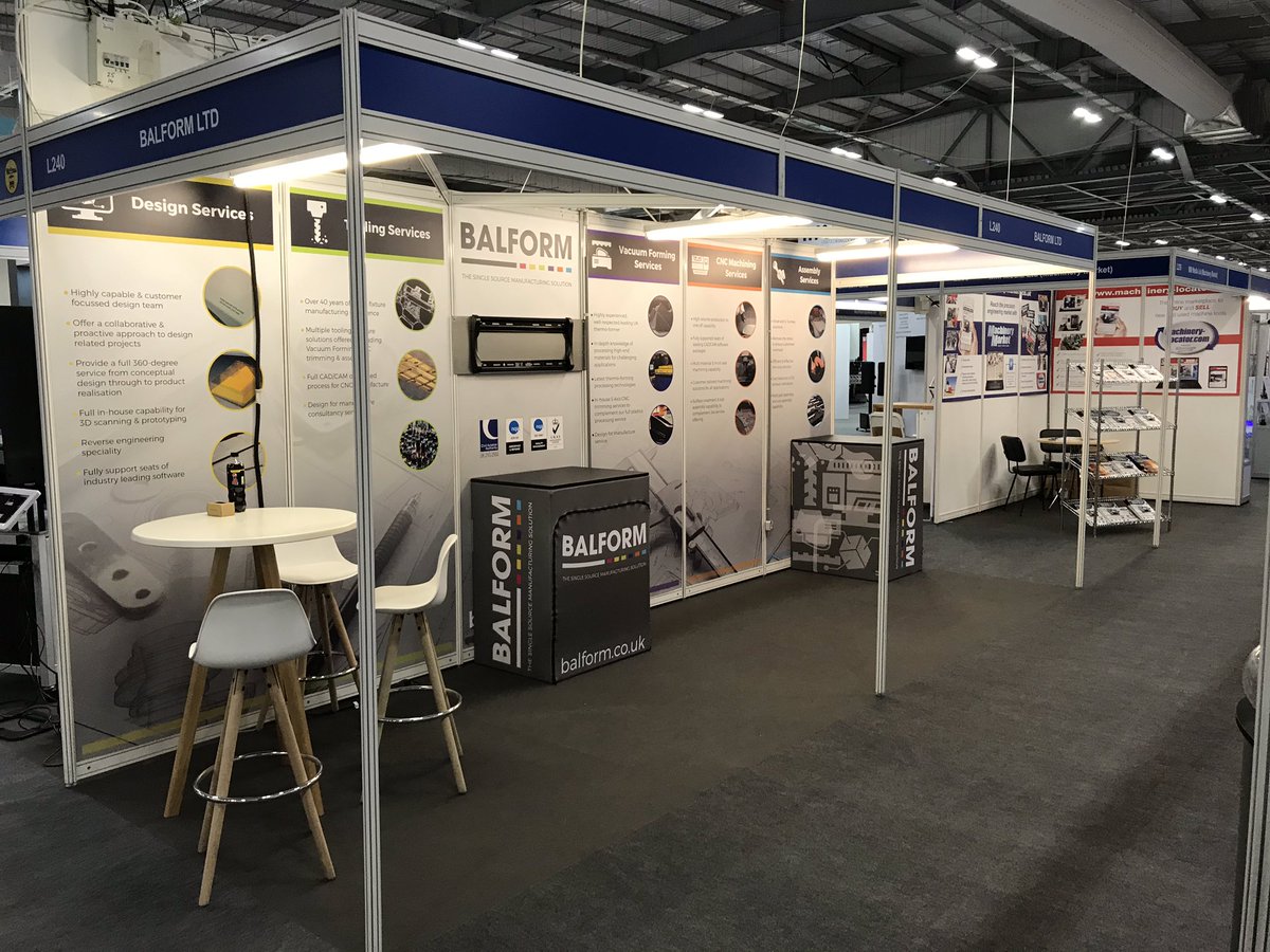 BalformLtd's tweet photo. Head down and see us, stand L240 at the Southern Manufacturing Show in Farnborough. We are here for three days. 11th, 12th &amp; 13th February.  #Engineering #tooling #vacuumforming #CNC #routing #assembly #design #balform #machining #plastics #metals #5axis #milling #aviation https://t.co/UJ3FGULBBi