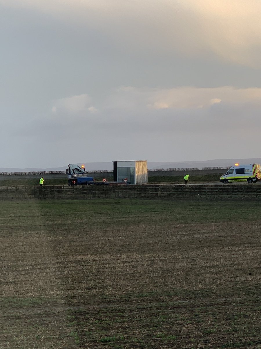 Anbcars's tweet image. This is the current scene on the A1 Northbound near the Ripon turn off. It looks as if they are about to start recovering the iso container. @StrayFM @NickHancock