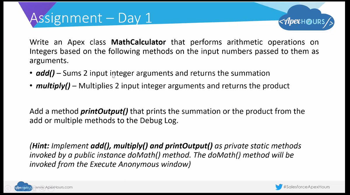 ApexHours's tweet image. Day 2 :- Assignment is ready. All the best.

#ApexHoursDev