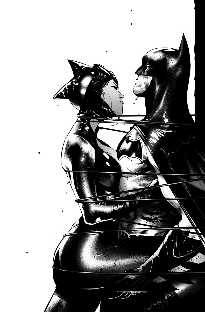 As it is too early to show my Batman pages, today I remembered this cover and the phases of work on it. #batman #catwoman 