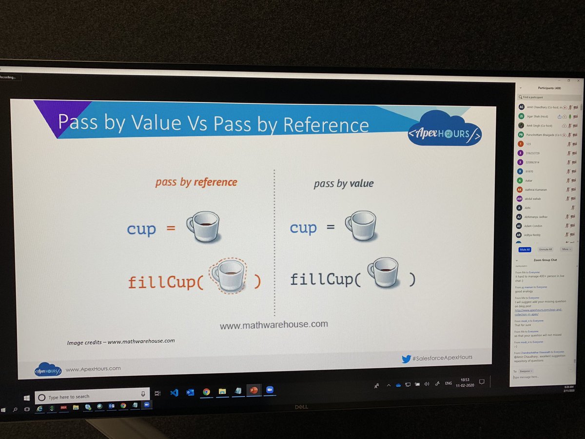 amit_sfdc's tweet image. Pass by value Vs pass by reference. Day 2.  @ApexHours #ApexHoursDev