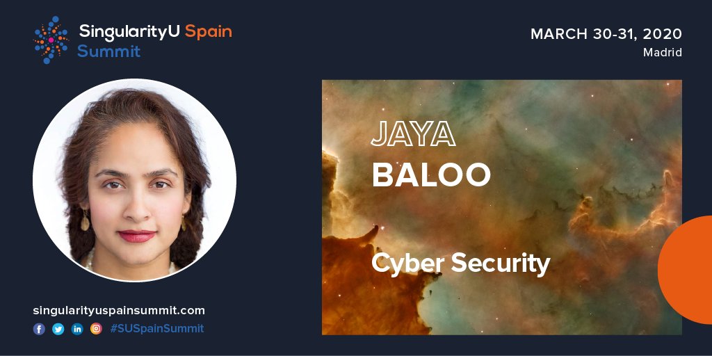 singularityuesp's tweet photo. En ocasión del #DiadelaMujerylaNiñaenlaCiencia, os presentamos a @jayabaloo, faculty de @subenelux: actualmente Chief Information Security Officer en Avast Software, Jaya ha trabajado en el ámbito de la seguridad informática en los últimos 20 años. #cybersecurity #SUSpainSummit https://t.co/w5l3Y7kDoF