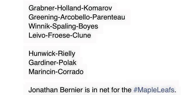 RealPaulRoss's tweet photo. Thank you Facebook for reminding me that these were the Leafs lines 4 years ago https://t.co/nrBUu0dhEI