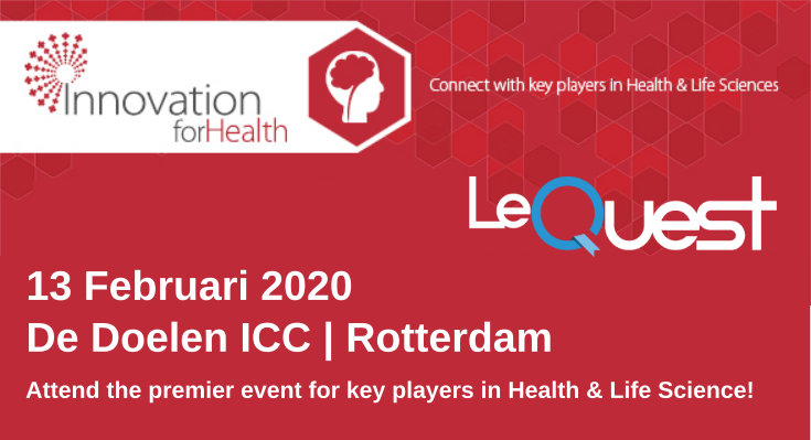 We are excited to learn about the latest developments in healthcare <a href="/I4Hevent/">Innovation for Health</a>.
Do you want to know more about the innovations at <a href="/LeQuest/">LeQuest</a>? Don't hesitate to get in touch!

#I4H2020 #rotterdam #innovation #futureofhealth #medtech