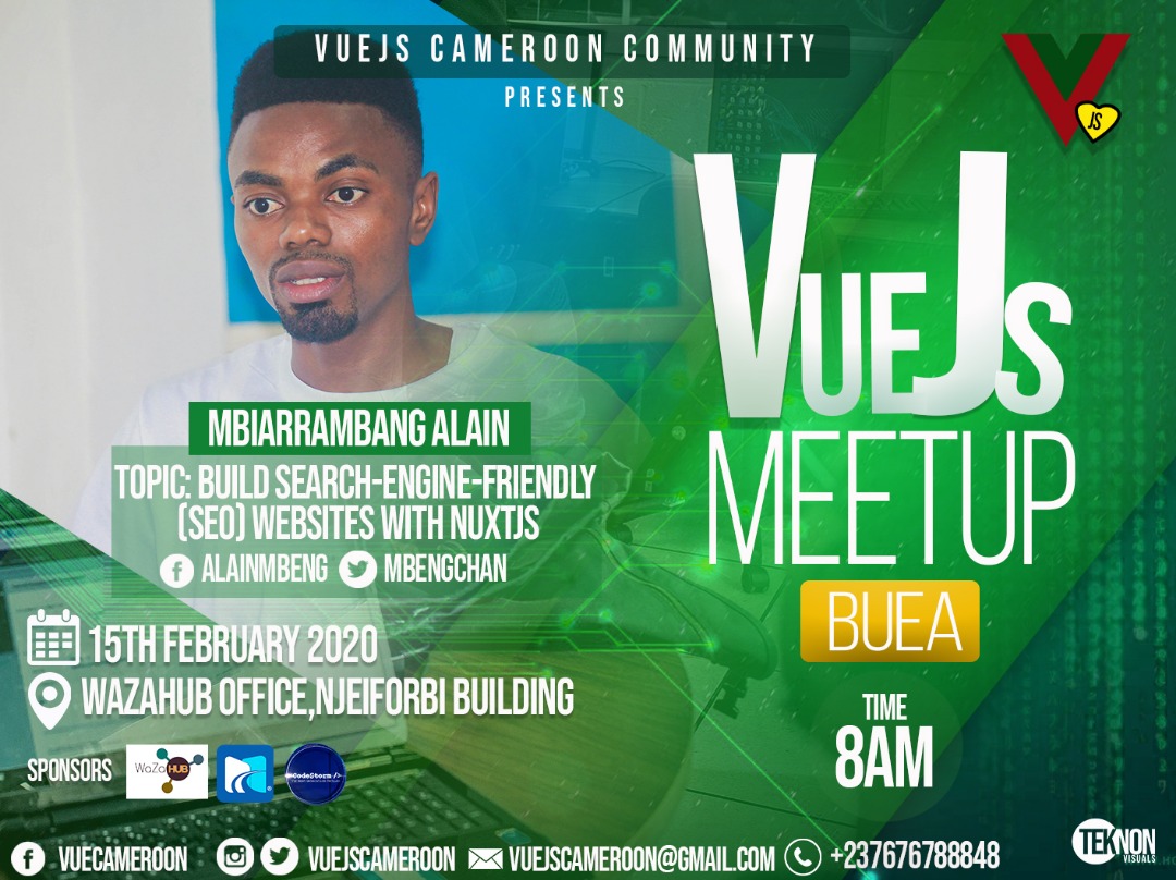 vuejscameroon's tweet image. Meet our speaker @Mbengchan
#vuejsbuea #vuemeetup #js #javascriptdeveloper #javascript #ui #uidesign #uiux #frontenddev #frontenddevelopment #frontenddesign #frontendwebdeveloper #vuejs #vuejscameroon