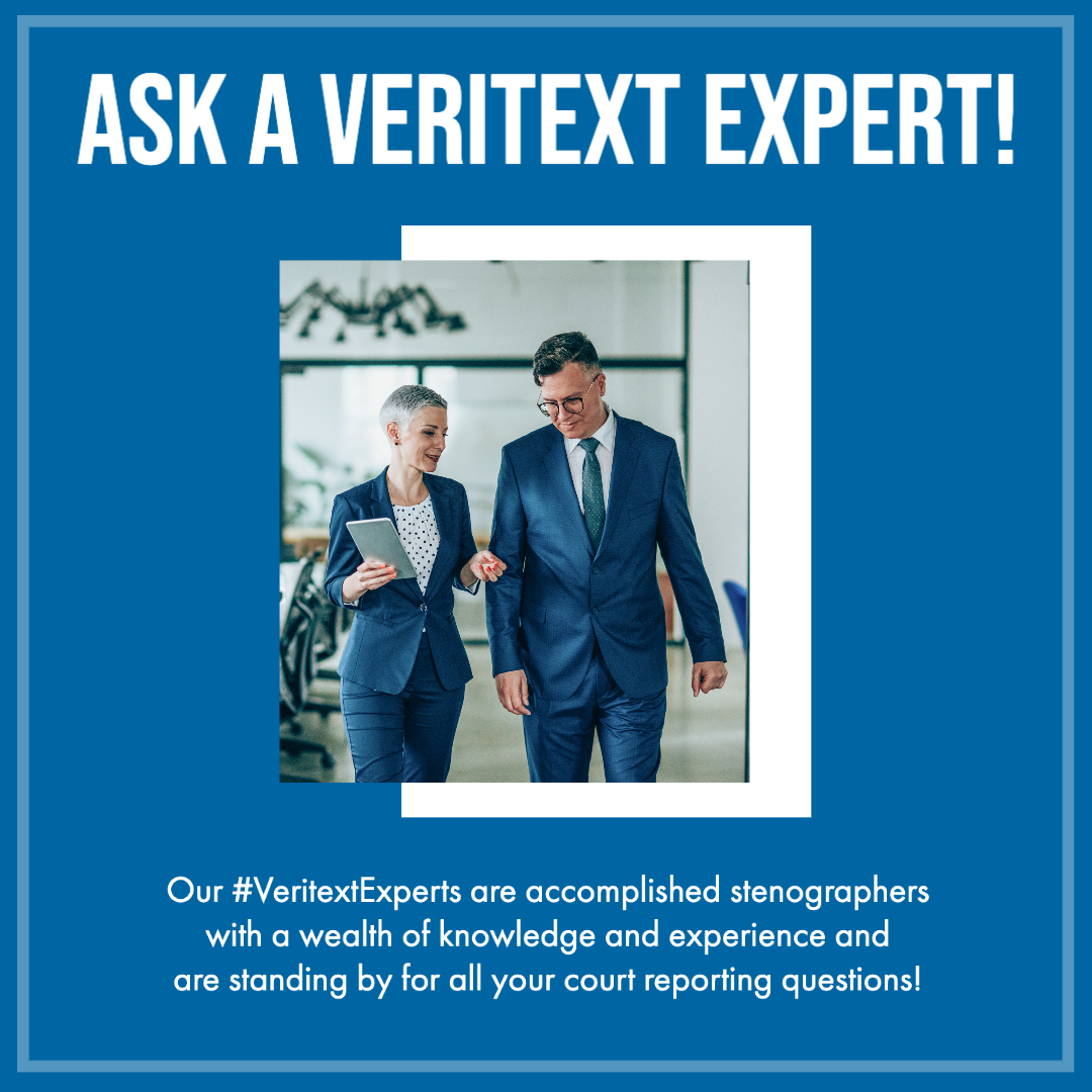 Introducing the #VeritextExperts! Do you know someone who is interested in a career in court reporting but has questions or needs advice? Visit veritext.com/ask-an-expert to find a Veritext Expert ready to answer any of your questions! #VeritextCares #CRCW20