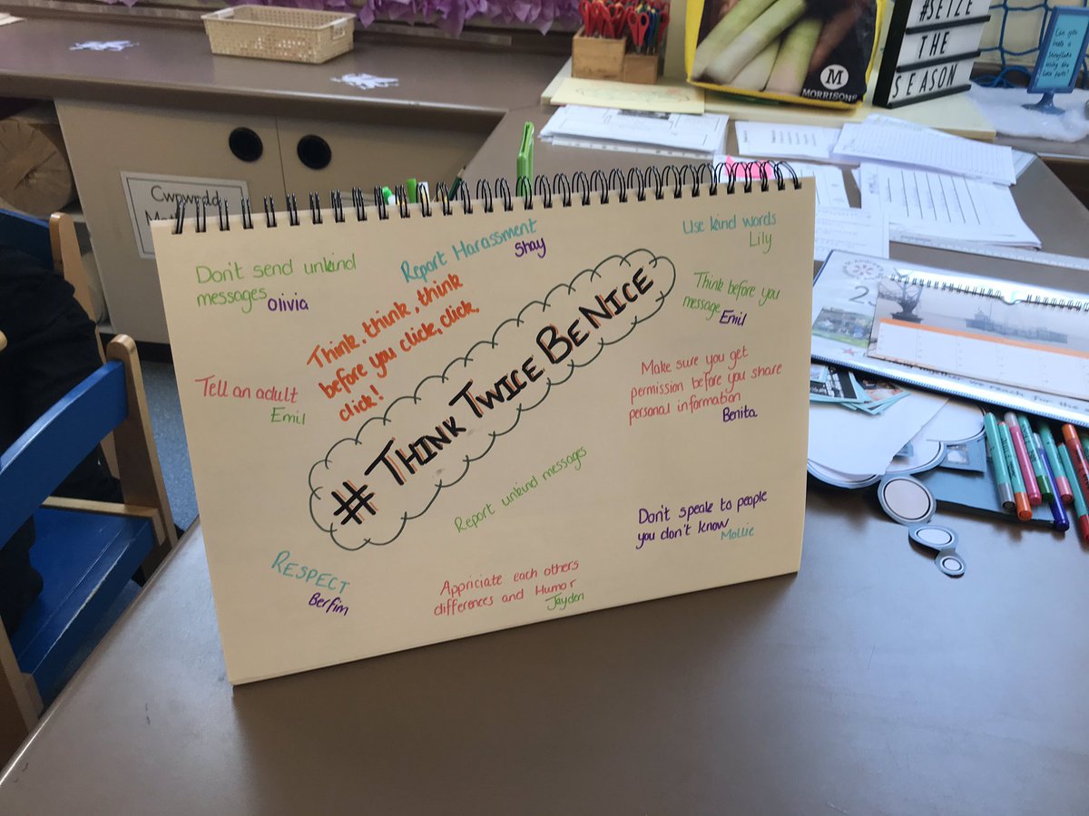 Mrs_EJN's tweet image. Important messages in Year 2’s Class Charters! #SID2020 #ThinkTwiceBeNice #LliswerryClusterDCF