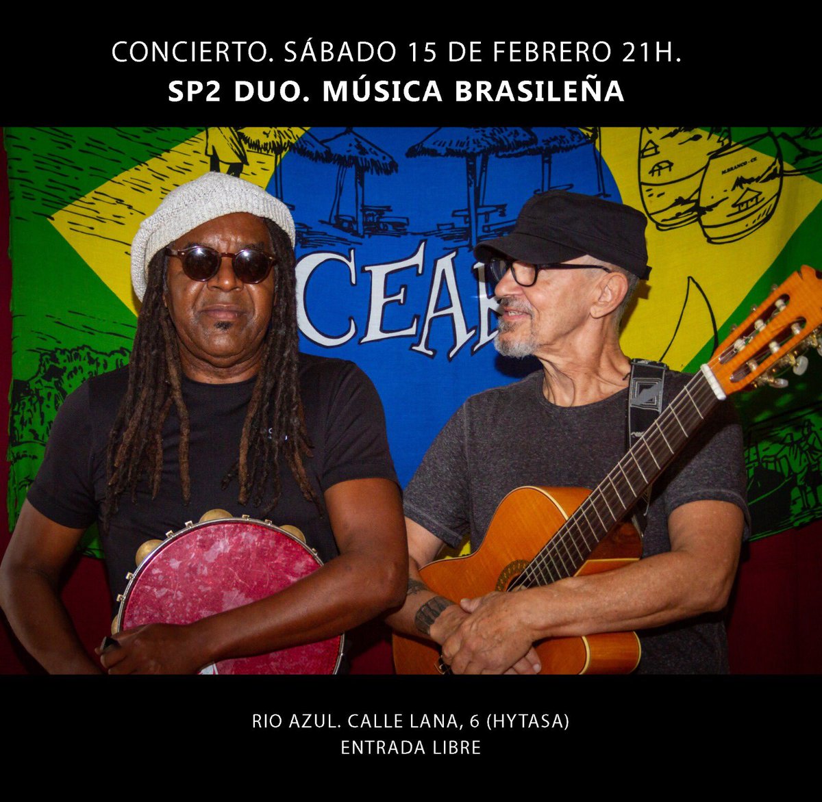Este sábado a partir de las 21h, tenemos concierto de SP2 DUO, música brasileña auténtica.
Entrada libre. Os esperamos!