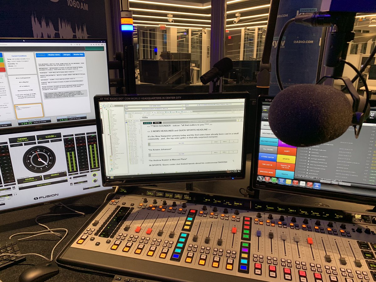 Getting ready for first anchor shift at 2400 Market Street studio. Wow! See you at 4:30 a.m.<a href="/KYWNewsradio/">KYW Newsradio - NOW ON 103.9 FM!</a>