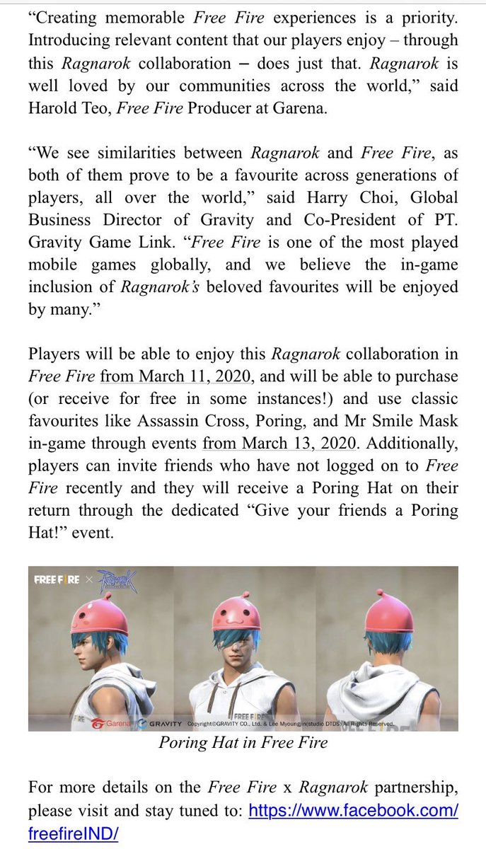 Rishi Alwani On Twitter Free Fire Players To Get Ragnarok Online Content In The Form Of Events And Cosmetic Items From Mid March Seems Similar To Pubg Mobile S Resident Evil Collaboration Freefire Https T Co Hmzw0yphue