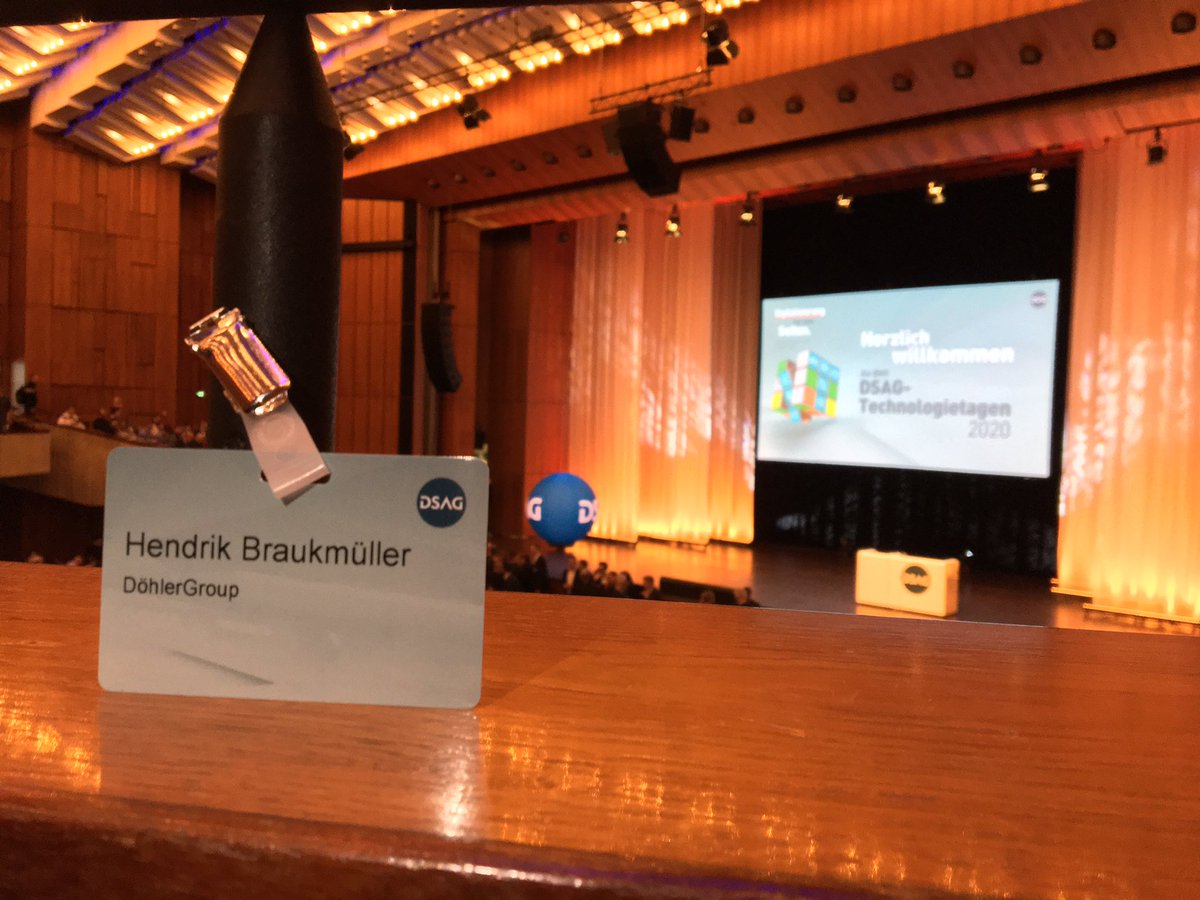 Danke <a href="/_DSAG/">DSAG e.V.</a> für die Möglichkeit, bereits als Studierender an den #Technologietagen teilnehmen zu können.
Ich freue mich sehr bei den #DSAGTT20 in Mannheim dabei zu sein.