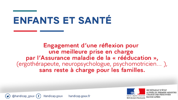 Solidarite_gouv's tweet photo. @Elysee @Make_org @s_cluzel @gouvernementFR @EducationFrance @jmblanquer @Minist_Travail @murielpenicaud Une réflexion sur la mise en place d'un "forfait" rééducation sera engagée avec une meilleure prise en charge des coûts par @ameli_actu, pour un meilleur accès aux soins.

#TousConcernésTousMobilisés #CNH https://t.co/E66UJOl6gw
