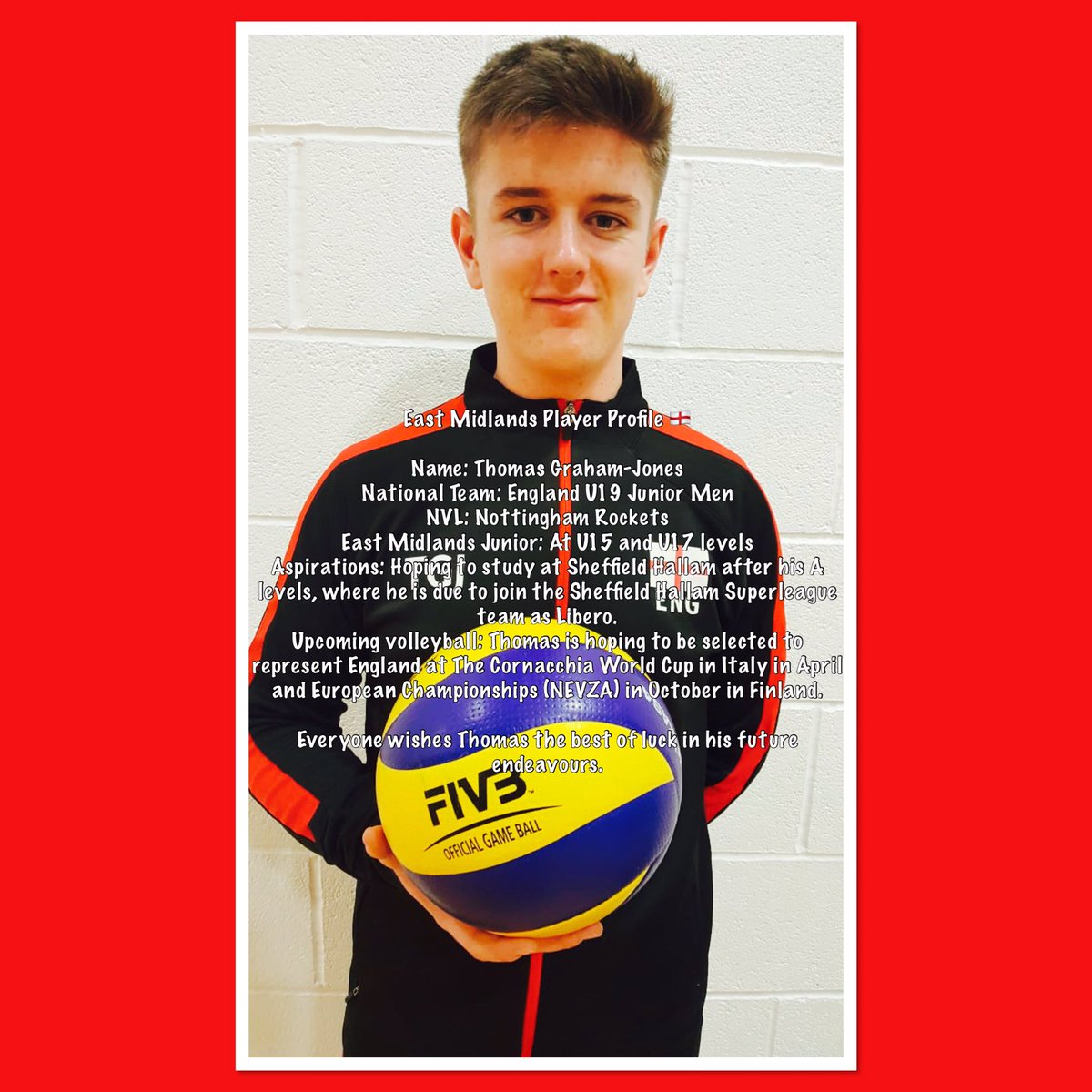 Check out our Player Profile of Thomas Graham-Jones, an upcoming volleyball star based in the East Midlands. Well done Thomas.