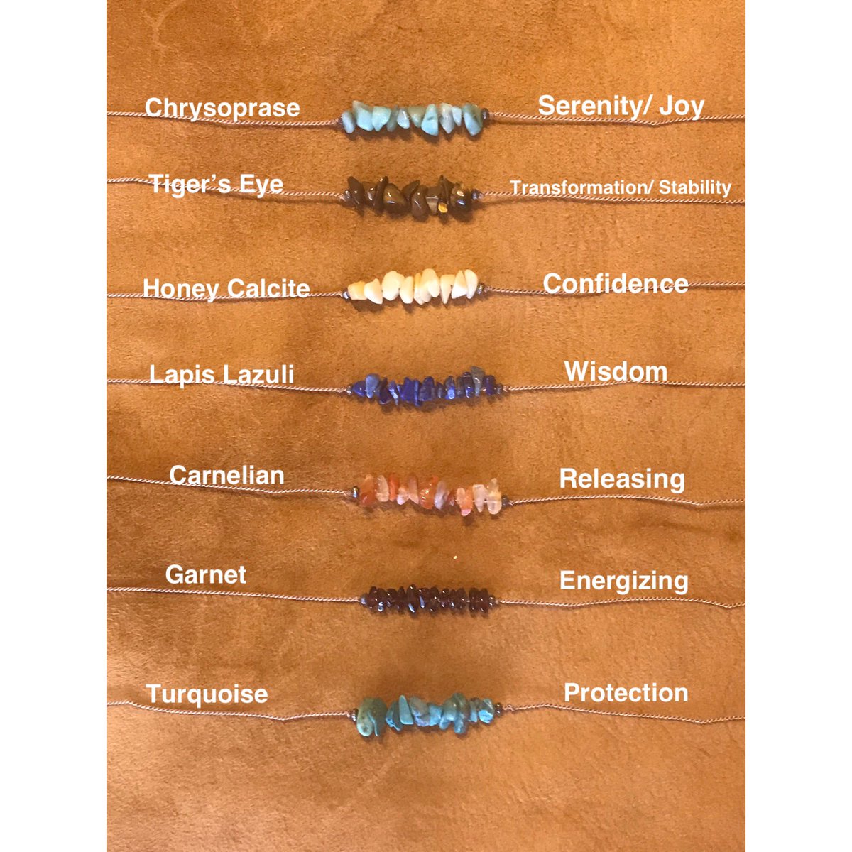 AventurineD's tweet photo. Crystal seed necklaces. 18” hand tied silk cord, with antique brass lobster claw. 
Sometimes we aren’t as careful with our jewelry as we should. This is why I chose silk instead of beading wire. 
#staceypopedesigns #handcraftedjewelry #tigerseye #lapislazuli #garnet #turquoise https://t.co/3hBhkbses6
