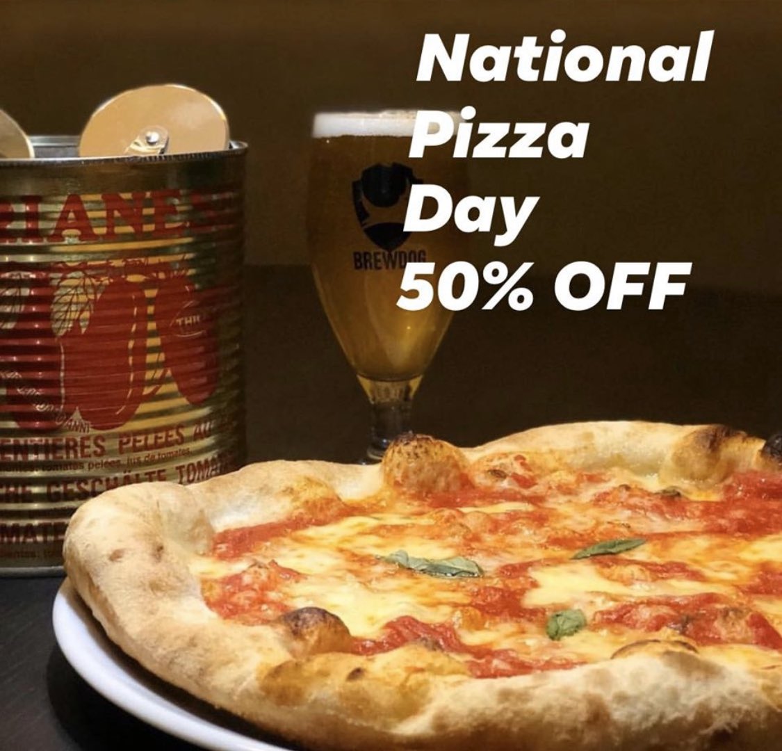 FPizzaGla's tweet photo. 🍕 National Pizza Day - whoo hoo! 🍕 
We are giving 50% off sit in tonight. Info@fpizza.co.uk 01419561325 to book
Come get a pizza the actions 🍕 @milngavie @BIDMilngavie https://t.co/VIX1Ewp9aD